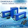 DAWEIKALA Batteria al litio 12V 30Ah 18650 di qualità A, 3S10P, per accumulo di energia solare, stazione di alimentazione per scooter elettrici, scheda di protezione BMS intelligente per una durata della