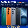 K-Touch Telefoni Cellulari K-Touch per S26 Ultra, Smartphone Android 15, Schermo da 7,3 Pollici, Batteria da 8000mAh, Sblocco Facciale, 5G, Dual SIM, Fotocamera 16+48MP, Versione Globale