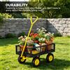 NONE Carrello da Giardino con Capacità di Carico di 226,8 kg, Sedile e Ruote in PU, Carrello da Trasporto con Vassoio per Attrezzi e Manico Regolabile, Carrello per Attrezzi per Prato, Patio e Giardino