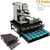 NONE Portacapsule per Dolce Gusto da 72 Capsule, Organizzatore a 2 Livelli con Supporto per Macchina da Caffè, Scaffale in Metallo per Piano di Lavoro