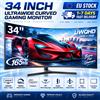 CRUA Monitor da Gaming Curvo Ultrawide da 34 Pollici 165Hz, UWQHD 3440×1440 VA, Monitor per PC con FreeSync, 178 ° Ampio Angolo di Visione, Supporto Regolabile in Altezza, Regolazione Rotante, VESA