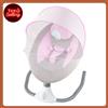 NONE Altalena per Neonati con 4 Velocità, Timer, 12 Melodie, Bluetooth, USB 25 ° Supporto Ergonomico per il Collo, Sistema di Fissaggio a 3 Punti, Blocco Antiscivolo, Capacità 39,68 libbre, 0-18 Mesi,