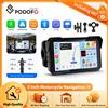 podofo Monitor di guida per moto Podofo 5'' Wireless Carplay Android Auto, schermo intelligente impermeabile IP68, supporta il rilevamento della pressione degli pneumatici, navigatore per moto con
