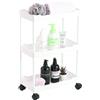 BM Carrello Portaoggetti con Ruote a 3 Ripiani - Scaffale Mobile da Cucina, Bagno o Lavanderia - Organizzatore Slim tra Mobili, in Plastica Resistente, Facile da Pulire (39.5X21.8X61.8CM)