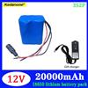 Kedanone Pacco batterie portatile 3S2P ad alta capacità, modello 18650, 12V, 20000mAh, batterie ricaricabili agli ioni di litio per sistemi di monitoraggio, dotato di scheda di protezione BMS e di dispositivi