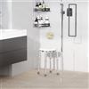 HOMCOM Sgabello da doccia regolabile in altezza Homcom, sedile da doccia ergonomico, supporti antiscivolo, portata massima. 136 Kg, Alluminio HDPE, Bianco
