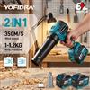YOFIDRA Soffiatore Turbo Elettrico Senza Spazzole 2 in 1, Ventilatore a Getto 350m/s, Strumento per la Pulizia di Foglie e Polvere da Giardino, Compatibile con Batteria Makita 21V