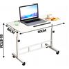 NONE GarveeLife Tavolino mobile per laptop e computer su ruote, regolabile in altezza 65-87 cm - Pieghevole e inclinabile 180 ° -Tavolino girevole - Tavolino salvaspazio per letto/soffà, 60x40 cm, Bianco