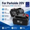 Batteria di ricambio agli ioni di litio da 6,0 Ah e 20 V, compatibile con la serie Parkside X-20V, per PAP 20 B3/A3, PAPS 208 A1, batteria per utensili elettrici, adatta per trapani, tosaerba e