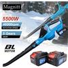 Magnitt Soffiatore d'Aria Elettrico Senza Spazzole 5500W per Pulizia Giardino, Soffiatore Cordless per Foglie, Polvere e Neve, Utensile Elettrico Compatibile con Batteria Makita 18V