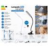 NONE Lampada da scrivania a clip USB con 24 LED, 360° ° Lampada da lettura flessibile a collo d'oca, luce bianca 6500K, lampada a morsetto regolabile da 4,8W per studio, ufficio, comodino