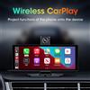 srnubi Jansite Schermo Portatile CarPlay da 10,26 Pollici Wireless Apple CarPlay Android Auto 4K DVR Dash Cam Navigazione GPS Telecamera Posteriore 5G WiFi Bluetooth Mirror Link FM AUX USB TF Visione