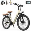 NONE Bicicletta Elettrica Città 24'' per Adulti SU7, Batteria Integrata 36V 13Ah, 7 Velocità, 25km/h, 35-55km, Display LED con Sblocco NFC, 250W E-bike Urbana per Donna e Uomo