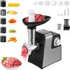 NONE Tritacarne Elettrico 4 in 1 con Funzione Insaccatrice, Tritacarne con Accessori per Salsicce e Piastre di Macinazione, per Cucina Domestica