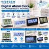NONE Sveglia digitale con monitoraggio della temperatura e dell'umidità, display LCD, indicazione di data, ora e calendario, retroilluminazione, design compatto e portatile, ideale come orologio da