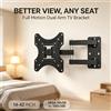 NONE WETECH W5522 Staffa TV a Doppio Braccio con Movimento Completo, Giunto in Metallo, Adatta per Schermi Piatti da 14-42 Pollici, Carico Massimo 50kg ±15 ° Supporto da parete per monitor con