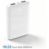 NONE Batteria esterna portatile da 5000/6000 mAh, con doppia porta USB-A e porta Micro USB, ricarica rapida 2.1A, power bank per telefoni cellulari.