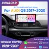 BONROAD, autoradio multimediale con schermo touchscreen, sistema Android Auto, connettività wireless CarPlay, risoluzione 1920x720P, display da 12,3 pollici, navigazione GPS, Bluetooth 5.0,