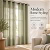 NONE Tenda semi-trasparente BEA con occhielli 140 × 280 cm, pannello finestra 100% poliestere effetto lino con occhielli in metallo, tenda moderna filtrante la luce per soggiorno e camera da letto