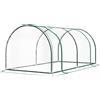 NONE Serre da giardino, struttura in acciaio, copertura in PVC, 200x100x80 cm, trasparente e verde