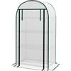 NONE Serre per giardino verticale, 4 ripiani in metallo, telone in polietilene, 80x50x160 cm, colore bianco.