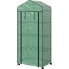 NONE Serre da balcone a 4 livelli, con 4 ruote, ingresso a scomparsa, struttura in acciaio, dimensioni 69x50x165 cm, colore verde.