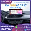 BONROAD, autoradio multimediale con schermo touchscreen, Android Auto, CarPlay wireless, risoluzione 1920x720P, display da 12,3 pollici, navigazione GPS, Bluetooth 5.0, compatibile con Audi A6 C7 e A7