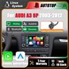 AUTOTOP Schermo multimediale da 7 pollici con sistema Linux, CarPlay wireless e Android Auto per Audi S3 A3 8P 2003 2004 2005 2006-2012, autoradio con Bluetooth, GPS, navigazione, DSP, schermo touchscreen e