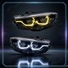 carinamoba Fari anteriori a LED con Angel Eyes gialli, 1 coppia, per BMW Serie 4 F32 F36 F80 428i 430i 435i 2013-2020, Plug & Play, luci diurne DRL, disponibili in magazzino UE.