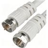 NONE Cavo coassiale F-Type femmina-femmina 1,5 m bianco, cavo per antenna TV satellitare RF per ricevitore satellitare DVB-T e antenna TV