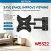 NONE WETECH W5522 Supporto a Parete per TV con Movimento Completo, Braccio Doppio, Adatto per Monitor a Schermo Piatto da 14-42 Pollici, Max 50kg ±15 ° Giunto metallico inclinabile VESA 50x50-100x100