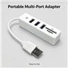 NONE Hub USB 2.0 con 3 porte e lettore di schede SD/TF, splitter USB portatile, adattatore USB multifunzione per laptop e PC.