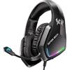 NONE Cuffie da gaming con cancellazione del rumore G5000 con 120 ° Microfono regolabile, driver audio di alta qualità, suono surround stereo coinvolgente; dotato di illuminazione a LED, interfaccia
