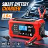EAFC Caricabatterie intelligente 12V 6A/10A per batterie al piombo AGM GEL SLA Wet, con riparazione automatica a impulsi e desolfatazione, display LCD, 4-100Ah, protezione da surriscaldamento/inversione,
