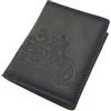 myledershop Piccolo portafoglio in pelle di bufalo con protezione RFID e NFC, Motivo: moto/grigio vintage, Taglia unica, Moderno