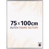 Dutch Frame Factory - Cornice 75x100 cm Argento Lucente - Plastica | Vetro acrilico antiriflesso, Montaggio a parete, Adatta per foto, poster o puzzle, Made in Holland