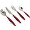 Guzzini - Feeling, Set 24 Posate Colorate - Rosso, 15.8 x 7.5 x h25.5 cm - 23000065