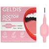 GELDIS Scovolini Dentali Doctor Pick - Scovolino Interdentale per Pulizia Denti, Scovolino Denti per Igiene Dentale, Rimuovi Tartaro Denti, 7 pezzi - Con Cappuccio (Rosa, 0,4mm)