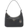 PRADA Re-Edition 2005 Re-Nylon mini borsa a mano in pelle saffiano nera usata