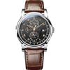 LOBINNI Orologio da uomo automatico meccanico, settimanale, calendario, display 24 ore, vetro zaffiro, cinturino in pelle, orologi da uomo d'affari, regalo di lusso per uomo