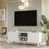 LBSIGN Mobile TV 160x40x60h Con Piedini 2 Ante E Vano Decoder Alessa Bianco Opaco