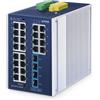 PLANET Switch di rete PLANET Industrial L2+ 24-Port Managed IGS-4215-24T4X Gestito Gigabit Ethernet (10/100/1000) Alluminio, Blu [IGS-4215-24T4X]