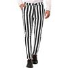 Generic Pantaloni chino elasticizzati da uomo, pantaloni da uomo a righe bianche e nere - Pantaloni chino da uomo slim fit in tessuto twill - Pantaloni frontali da uomo UK - Pantaloni eleganti classici da