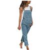 YIzdegg Salopette da donna in denim, comodi, con tasche, eleganti jeans alla moda, con spalline regolabili, pantaloni in jeans, taglio largo, per donna alla moda (blu, M)