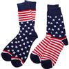 Amosfun 2 paia di calzini in cotone con bandiera americana a righe