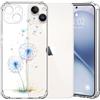 Choeeu ChoosEU Trasparente Cover per iPhone 14 con Fiori, Blu Dente di leone | Sottile TPU Silicone Trasparente Custodia, Disegni Colorate Fiore Fiori Motivo, per Ragazza, Antiurto Protettiva Morbido Case
