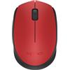 Logitech M171 Mouse Wireless | 2,4 GHz con Mini Ricevitore USB, Rilevamento Ottico, Durata ‎Batteria 12 Mesi, Mouse Ambidestro per PC/Mac/Laptop - Rosso