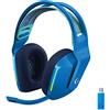 Logitech G733 LIGHTSPEED Cuffia Wireless con Microfono Gaming | Fascia per la Testa a Sospensione, LIGHTSYNC RGB, Tecnologia Microfono Blue VO!CE, Driver Audio Pro-G, Leggera - Blu