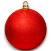 Generico Palla Gigante di Natale Glitterata Disponibile in 4 Colori Argento, Rosso, Oro, Bianco e 4 Dimensioni - Decorazione Natalizia Elegante e Versatile per Albero e Ambienti (1, Rossa, 25 Cm)