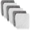 XIABYAYU Tessuto in Pelliccia Sintetica, 6 Pcs Barba di Gnomo Pre-Tagliata, 25 x 25 cm, Bianco e Grigio, Pelliccia Sintetica per Barba Gnomi, per Fai Da Te Decorazioni Natalizie